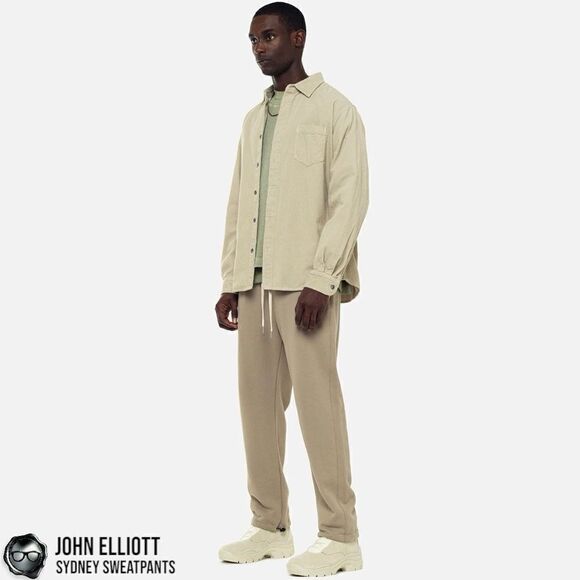 JOHN ELLIOTT SYDNEY JOGGER SWEATPANTS IN SHARK BEIGE MEN’S MEDIUM LUXURY PANTS - Picture 5 of 14